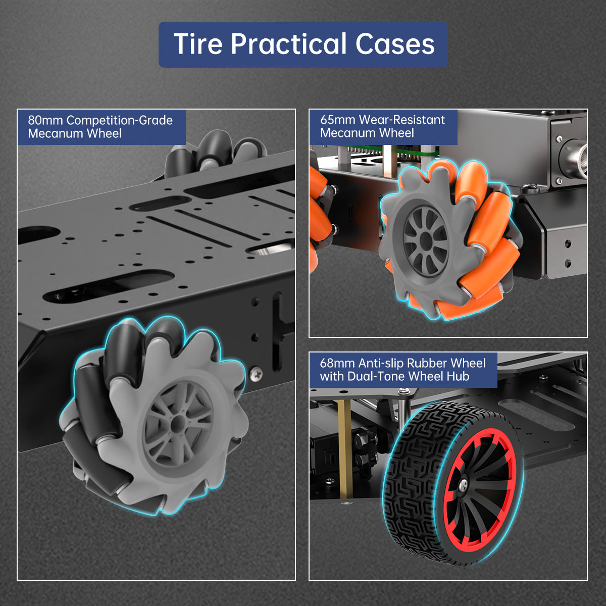 Mecanum Omnidirectional Wheel, Metal Coupling Motor, ROS Robot Universal Wheel, Smart Car Tire